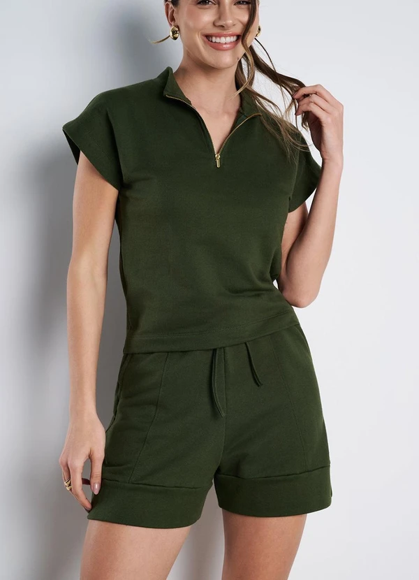 Meu Jeans - Short Moletinho Serena Verde Militar 4