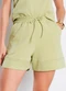 Meu Jeans - Short Moletinho Serena Rosa Bebê - variação: Verde Olive