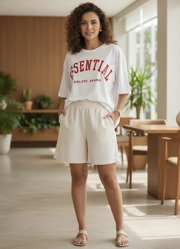 Quintess - Short Off White em Linho 3
