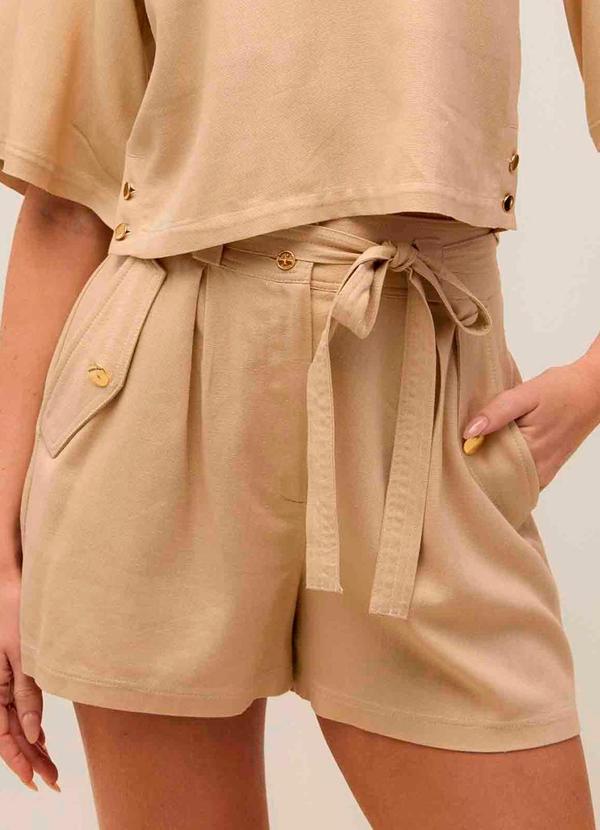 Carlota Costa - Short Pespontado Bege