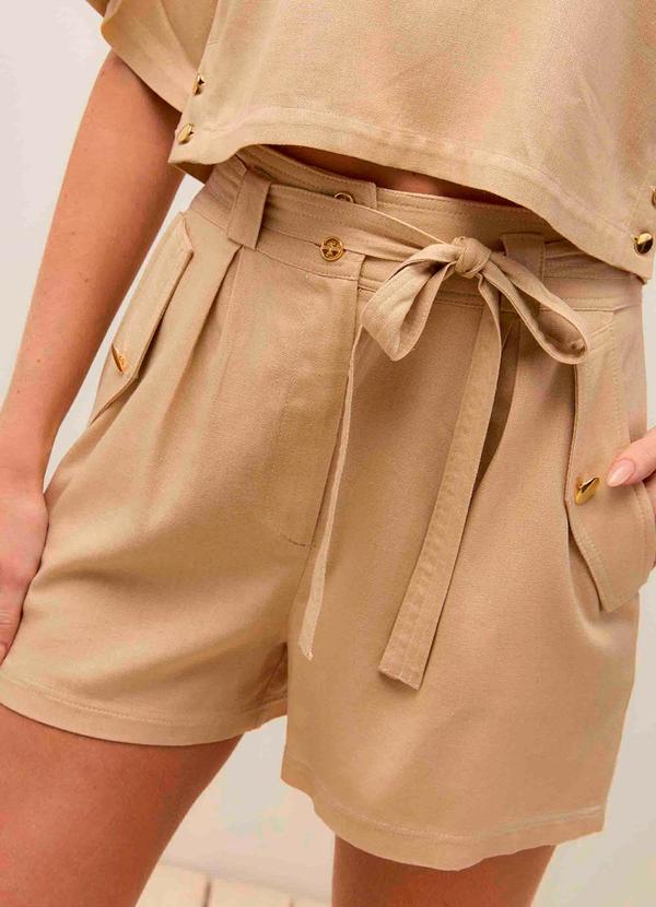 Carlota Costa - Short Pespontado Bege 5