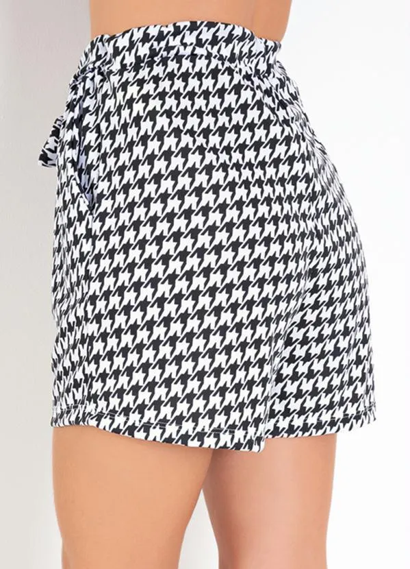 Moda Pop - Short Pied de Poule com Bolsos Funcionais 2