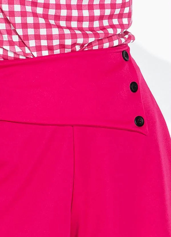 Moda Pop - Short Pink com Botões Decorativos 5