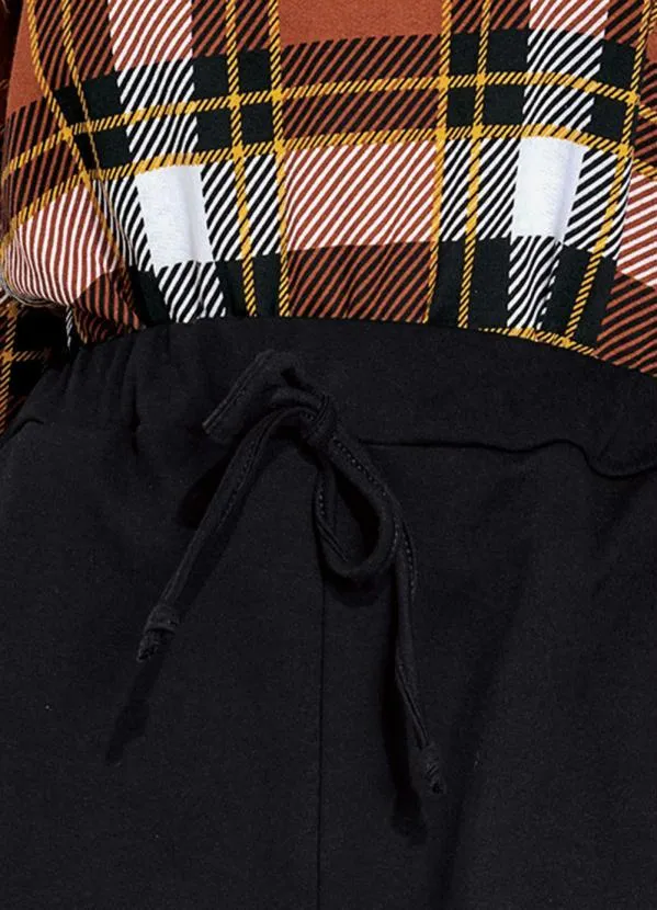 Moda Pop - Short Preta com Bolsos e Detalhe para Amarração 3