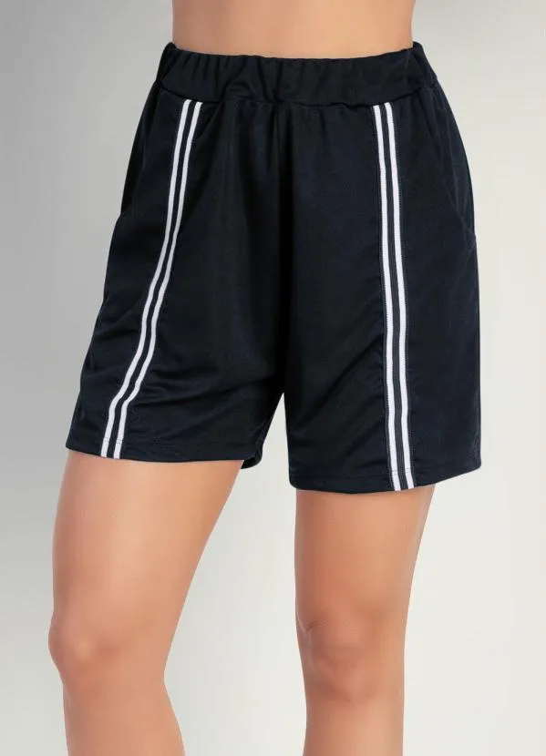 Moda Pop - Short Preto com Bolsos e Cadarço nas Laterais 7