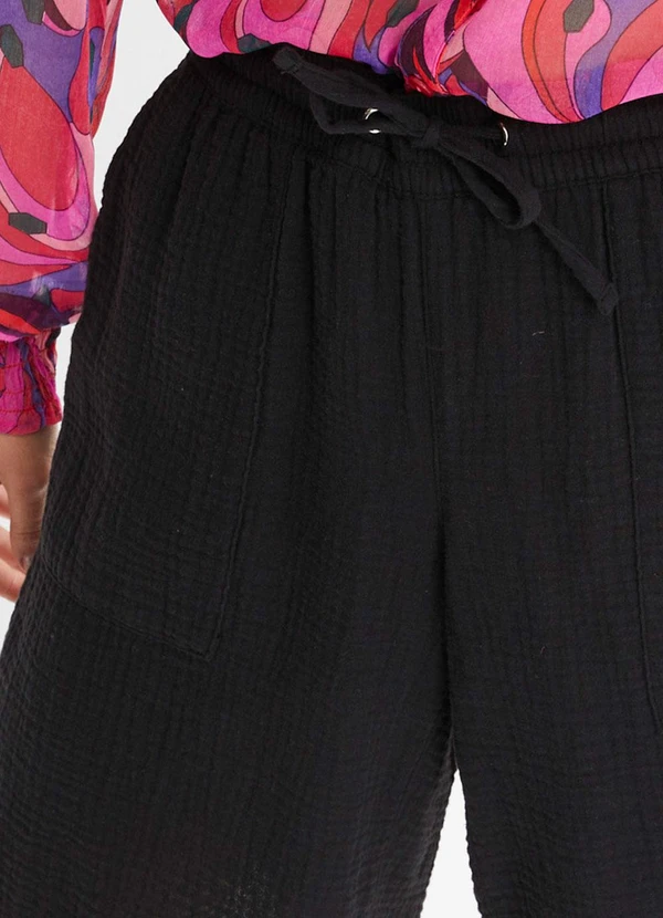 bonprix - Short Preto em Gaze de Algodão 3