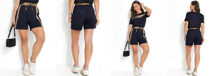 Short Preto em Poliviscose