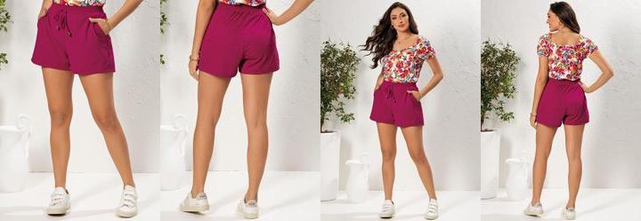 Short P�rpura em Malha