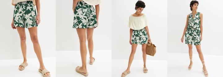 Short Ramo de Flores em Malha de Viscose