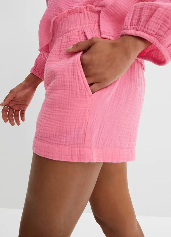 bonprix - Short Rosa em Gaze de Algodão 4