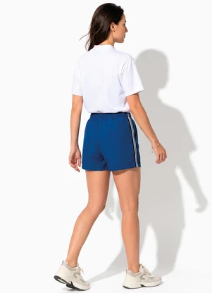 Moda Pop - Short Royal com Bolsos e Fita na Lateral - MODA POP