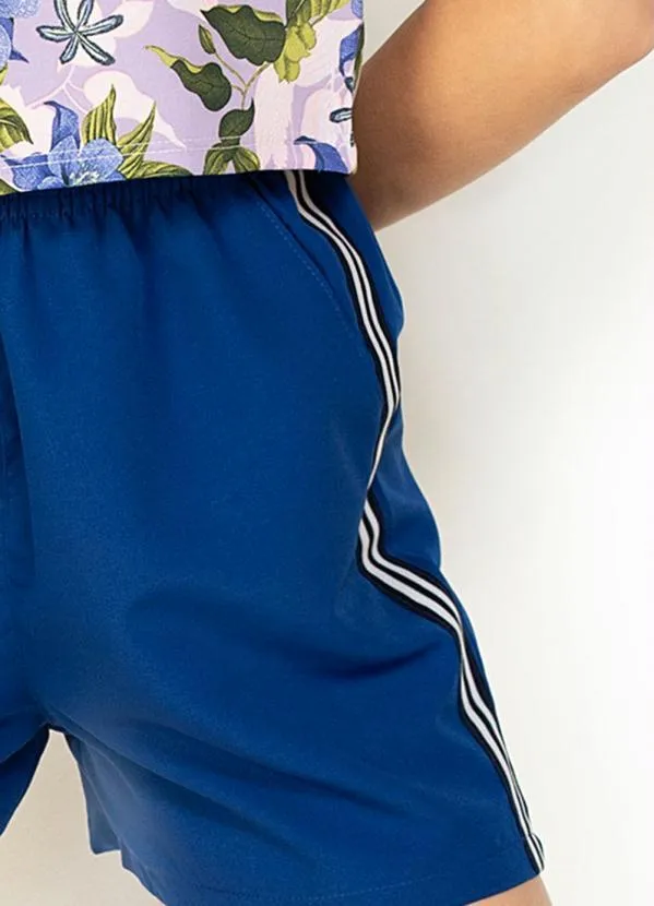 Moda Pop - Short Royal com Bolsos e Fita na Lateral 3