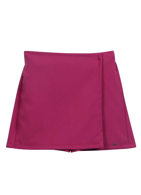 Marialícia - Short Saia Feminino Alfaiataria Rosa
