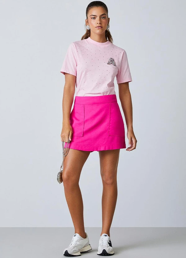 Authoria - Short Saia Pink de Linho Rosa 3