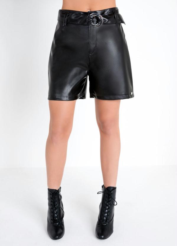 Quintess - Short Sintético com FivelaPreto 3