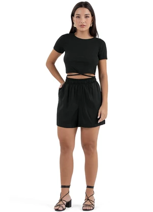 Outlet - Short Sofisticated Summer Adulto Feminino Preto - OUTLET