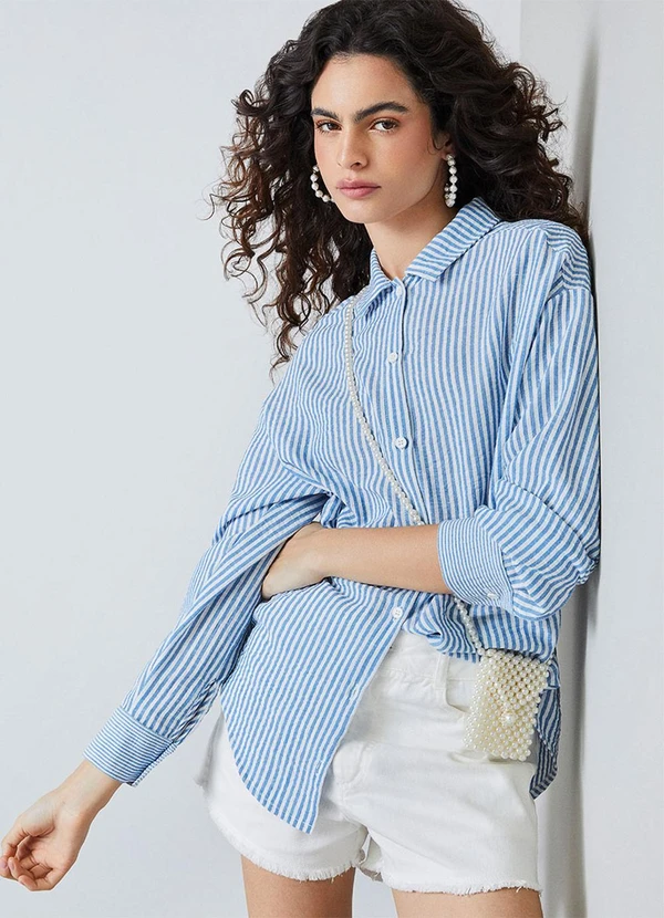 Authoria - Short Trendy em Sarja Off White Branco 3