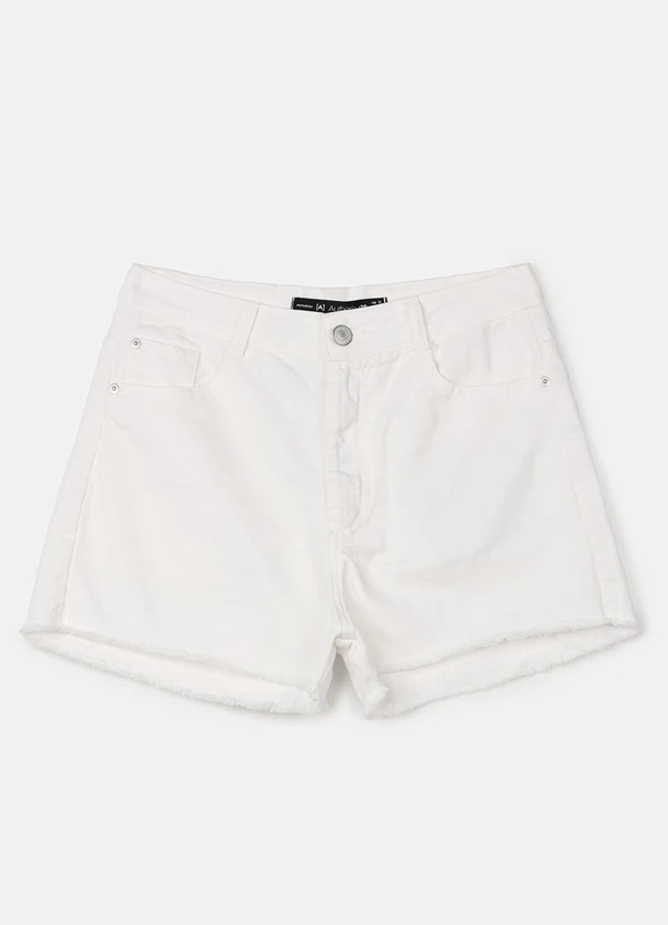 Authoria - Short Trendy em Sarja Off White Branco 4