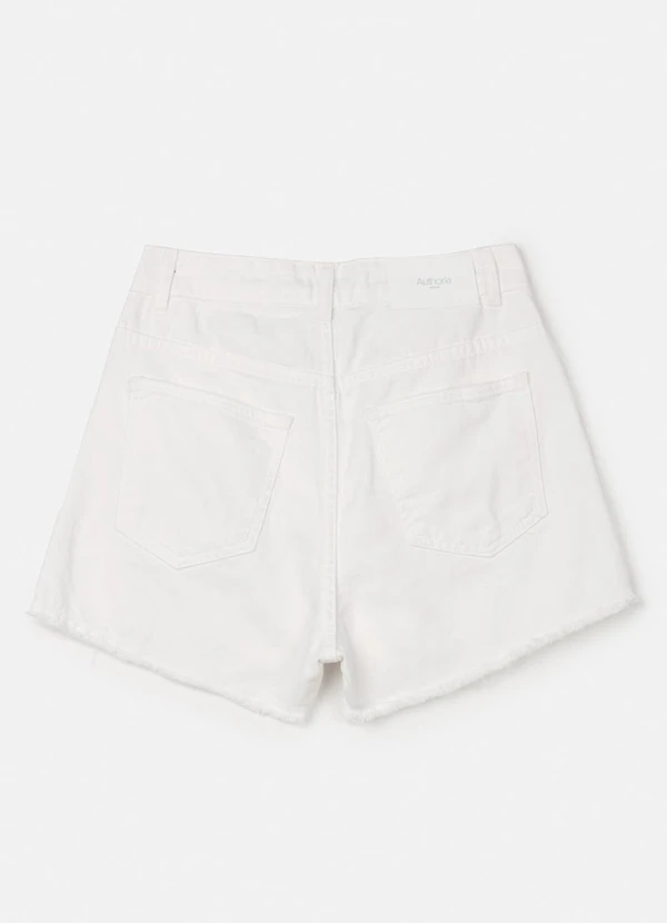 Authoria - Short Trendy em Sarja Off White Branco 5