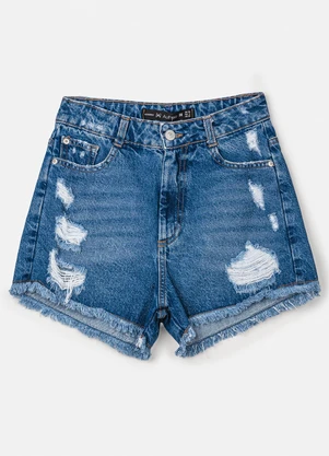 Authoria - Short Trendy Jeans Desfiado Azul - AUTHORIA
