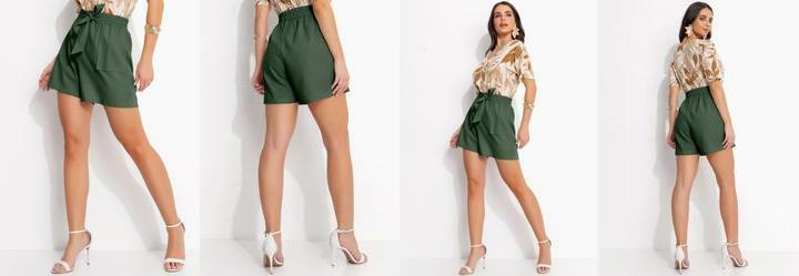 Short Verde em Linho