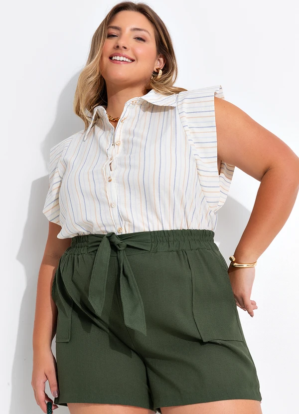 Quintess - Short Verde em Linho