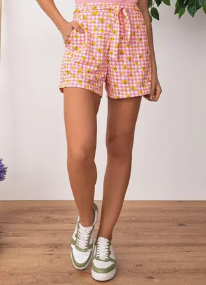 Moda Pop - Short Vichy Cítrico em Malha - MODA POP