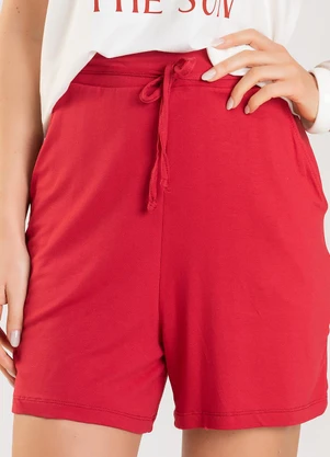 Infinita Cor - Shorts Adulto Feminino Vermelho - INFINITA COR
