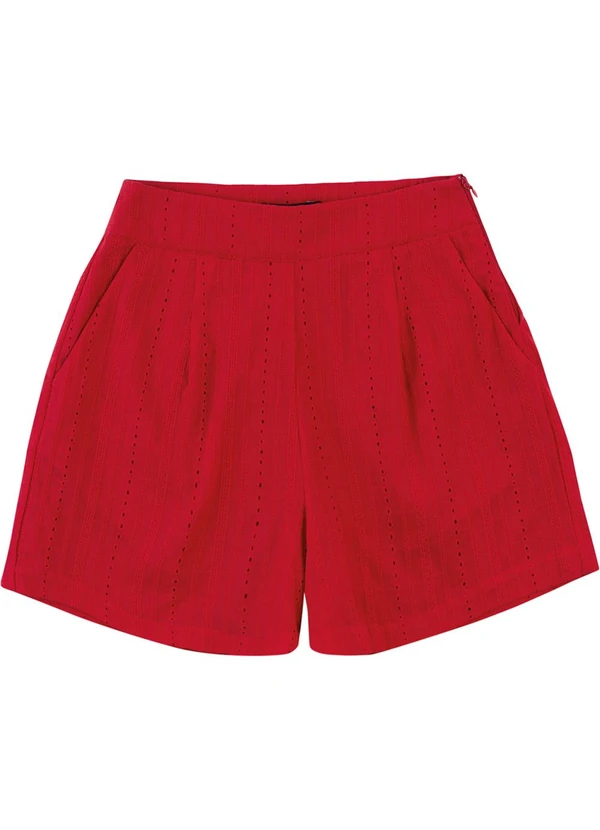 Malwee - Shorts Alfaiaria em Laíse Vermelho