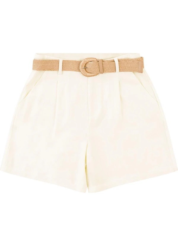 Malwee - Shorts Alfaiaria em Viscolinho Off White 3
