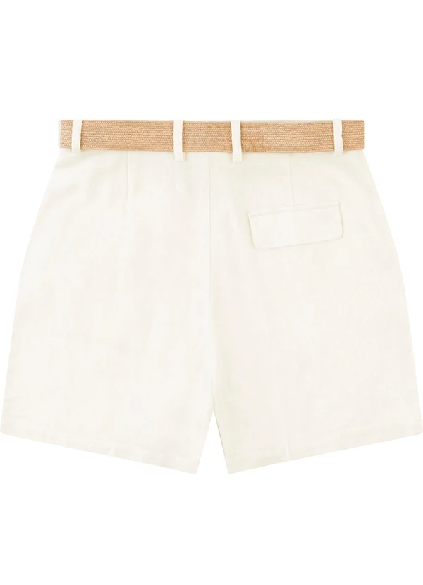 Malwee - Shorts Alfaiaria em Viscolinho Off White 4