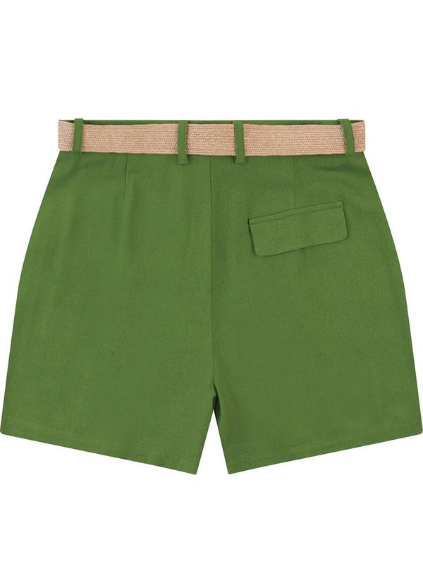 Malwee - Shorts Alfaiaria em Viscolinho Verde 2