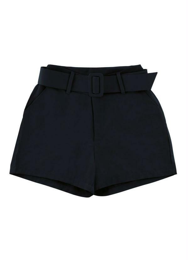Angel - Shorts Alfaiataria com Cinto Preto