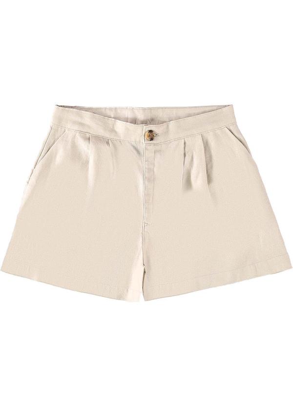 Enfim - Shorts Alfaiataria em Viscolinho Bege 4