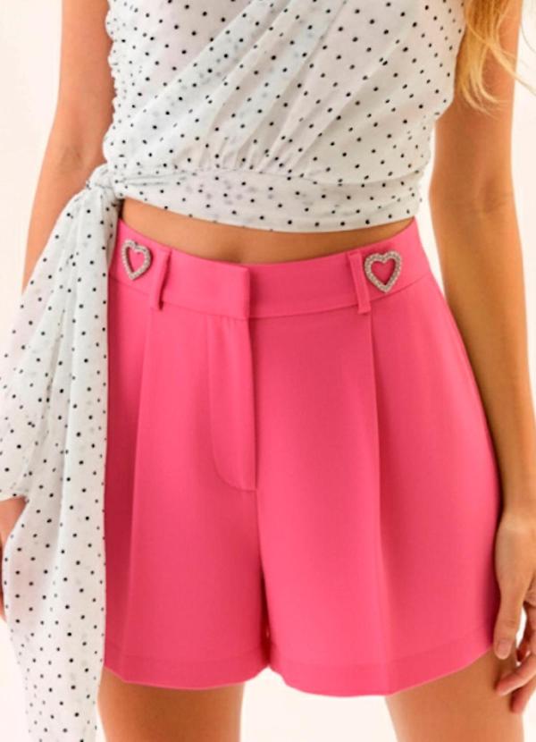Carlota Costa - Shorts Alfaiataria Rosa
