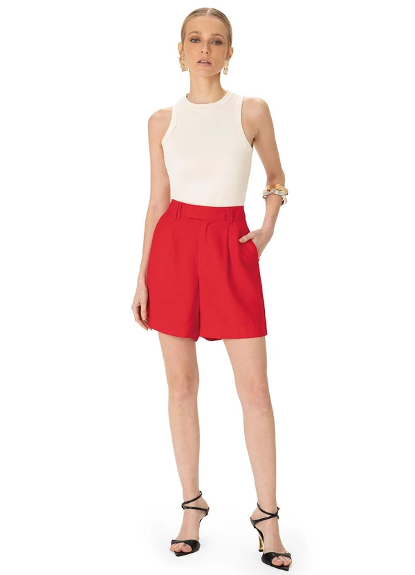Enfim - Shorts Alfaiataria Vermelho 2