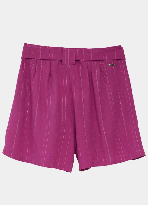 Enfim - Shorts Amplo em Lurex Fúcsia 4