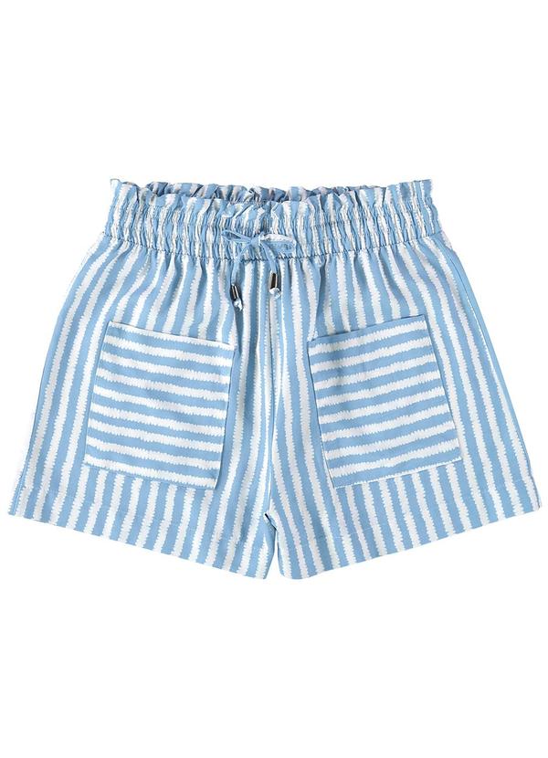 Enfim - Shorts Azul Clochard Listrado em Viscose
