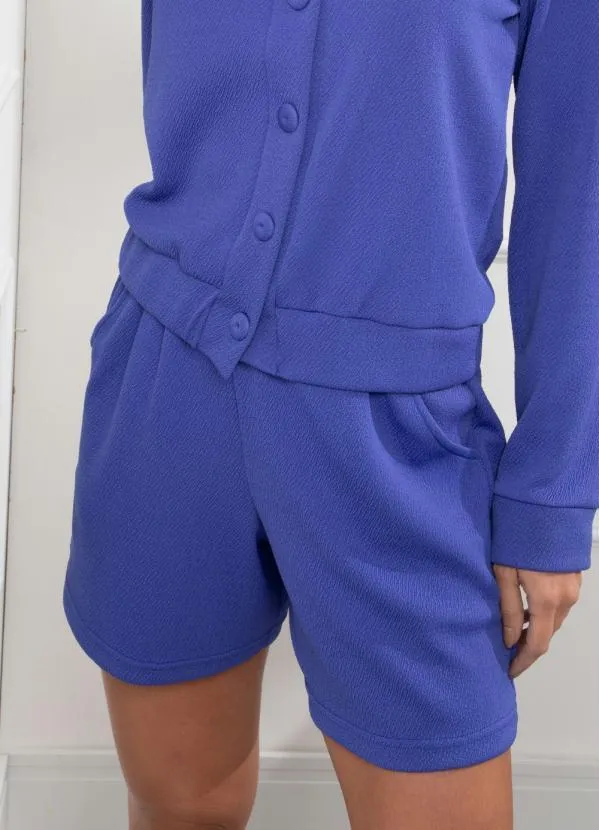 Quintess - Shorts Azul com Bolsos