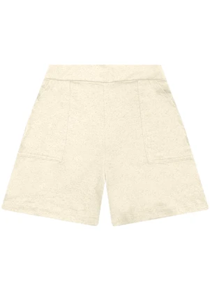 Malwee - Shorts Básico em Moletom Off White - MALWEE
