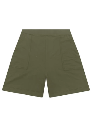 Malwee - Shorts Básico em Moletom Verde Militar - MALWEE