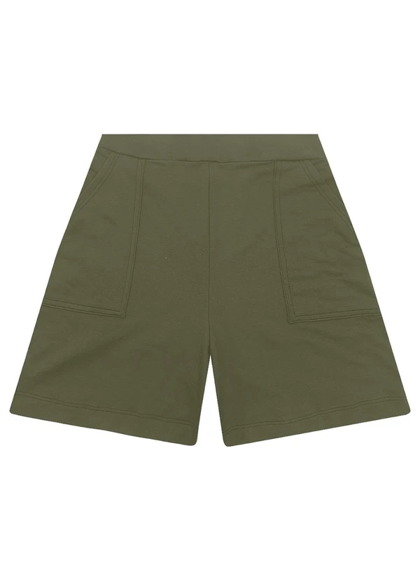 Malwee - Shorts Básico em Moletom Verde Militar 2