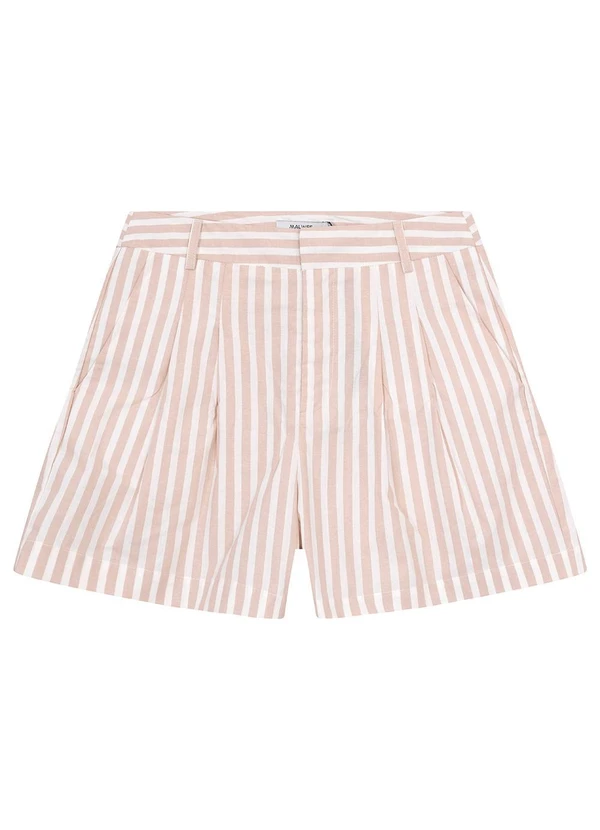 Malwee - Shorts Bege Feminino Básico Listrado 5