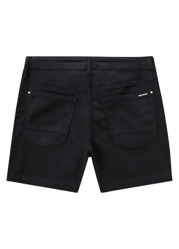 Lunender - Shorts Boyfriend em Sarja com Elastano Preto 6