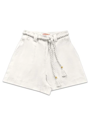 Angel - Shorts Cambraia de Algodao Bege - ANGEL