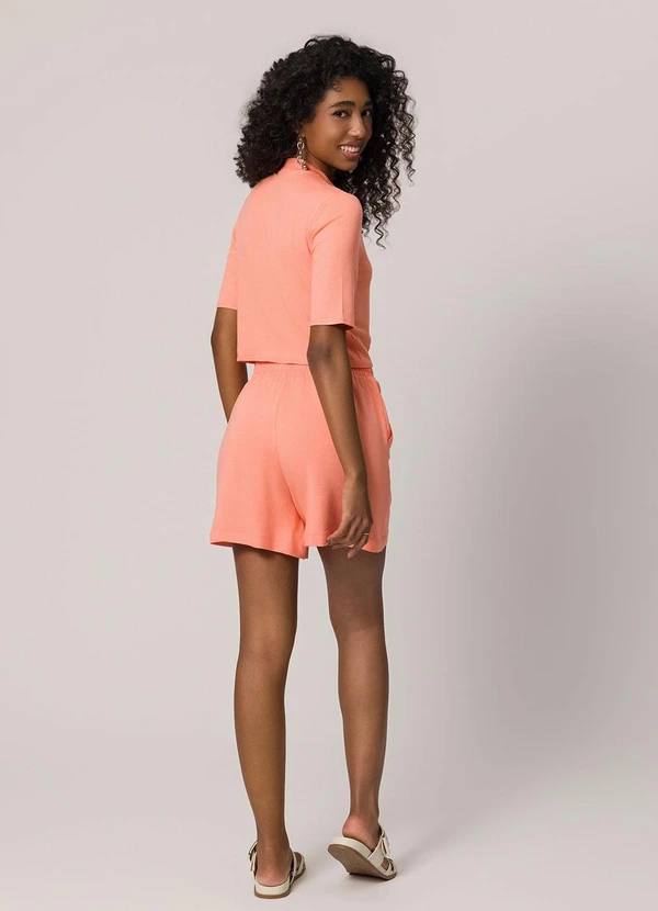 Sofie - Shorts Casual com Amarração Laranja