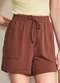 Sofie - Shorts Casual com Amarração Branco - variação: Marrom