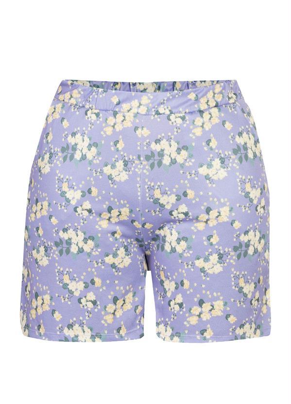 Outlet - Shorts com Bolso Floral Lilás 8