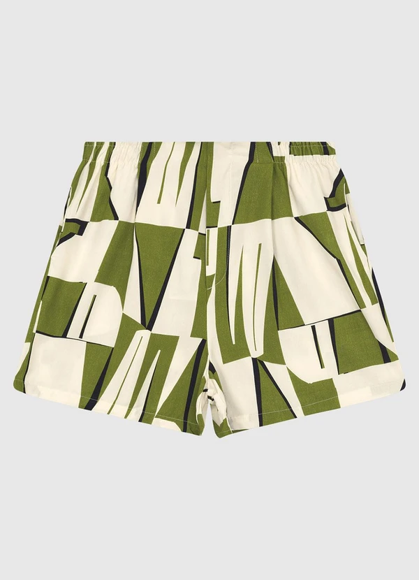 Enfim - Shorts Comfort Viscose Geométrico Verde 3