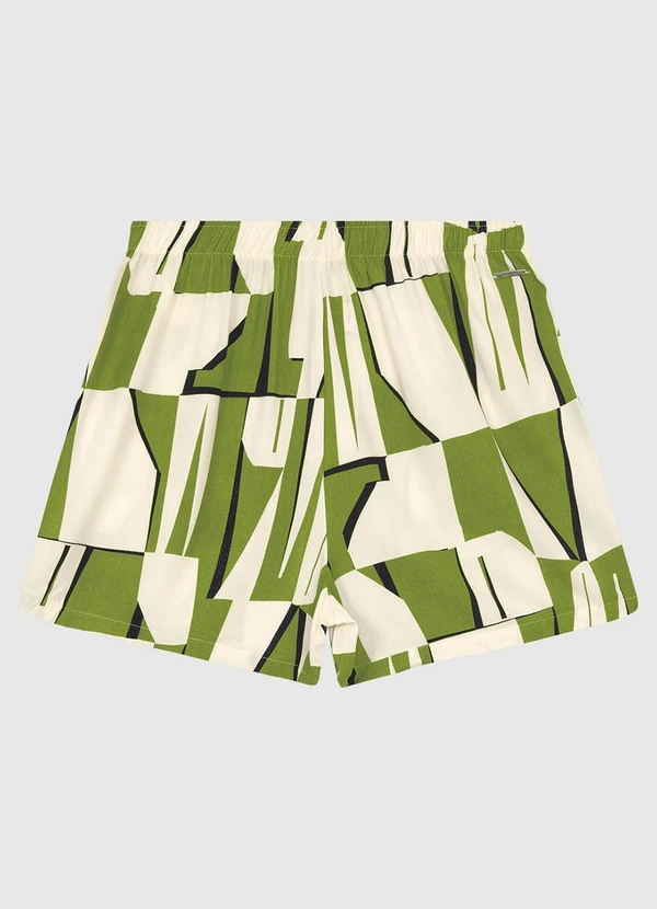 Enfim - Shorts Comfort Viscose Geométrico Verde 4